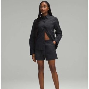 Lululemon Cotton-Blend Poplin High-Rise Short 4" Black